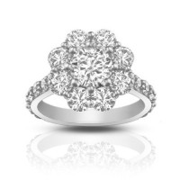 2.90 ct Round Cut Diamond Cluster Engagement Ring 2.90 ct Round Cut Diamond Cluster Engagement Ring